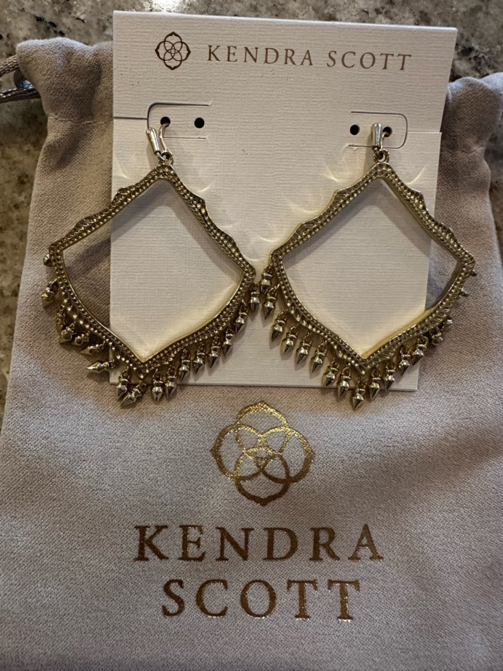 Kendra Scott Gold Textured Fringe Hoop Earrings - Lacy